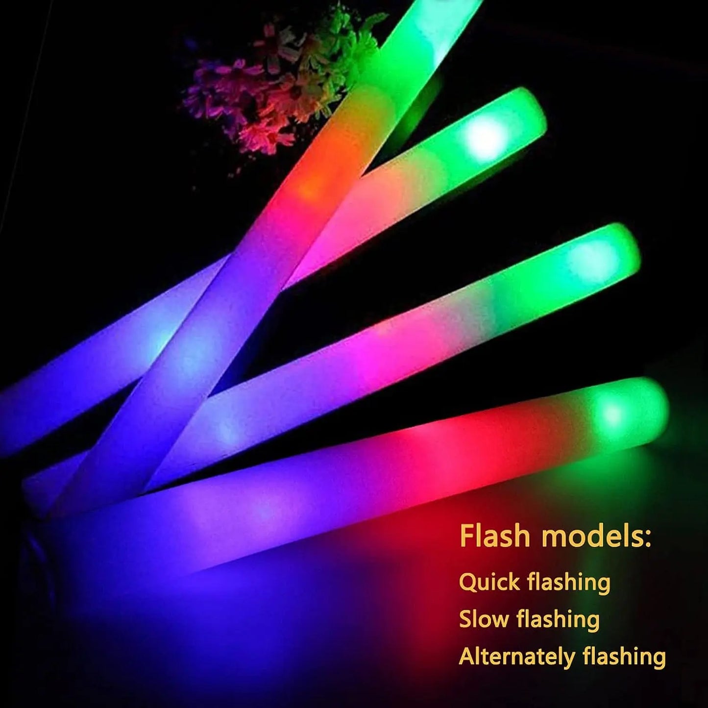 Colorful LED Glow Foam Sticks Bulk Pack