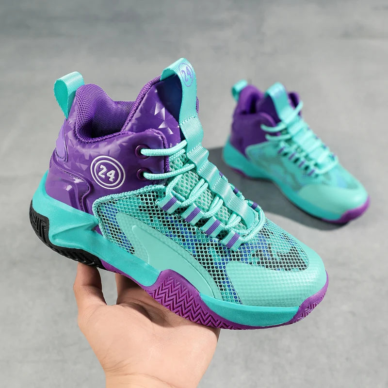 QIFENG Kids Mesh Basketball Sneakers