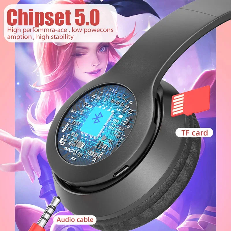 Cat Ear Bluetooth Headphones with Glow Light