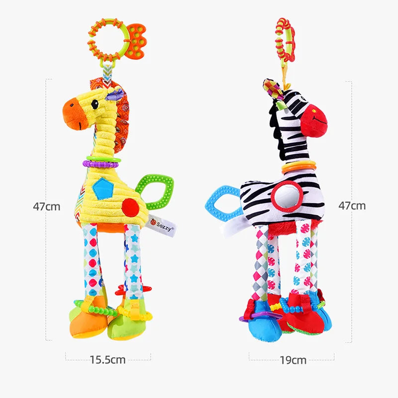 Plush Giraffe Zebra Handbell Rattles for Babies