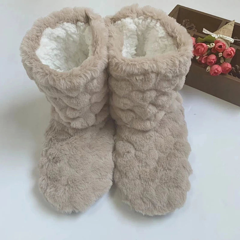 Winter Couple Slippers Non-Slip Velvet Socks