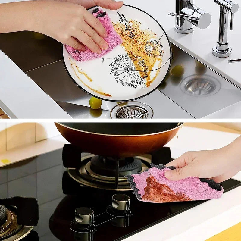 Microfiber Kitchen Cleaning Towels - Absorbent & Non-Stick