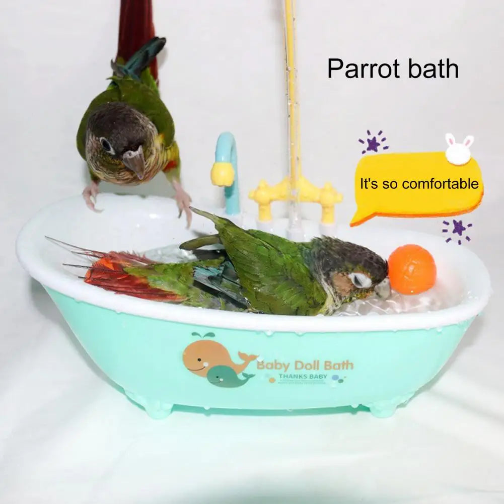 Automatic Parrot Bird Bath Tub with Faucet