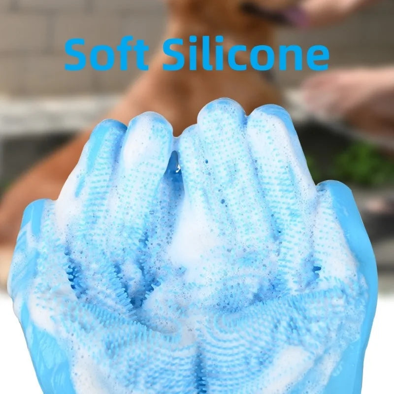 Silicone Pet Grooming Cleaning Gloves