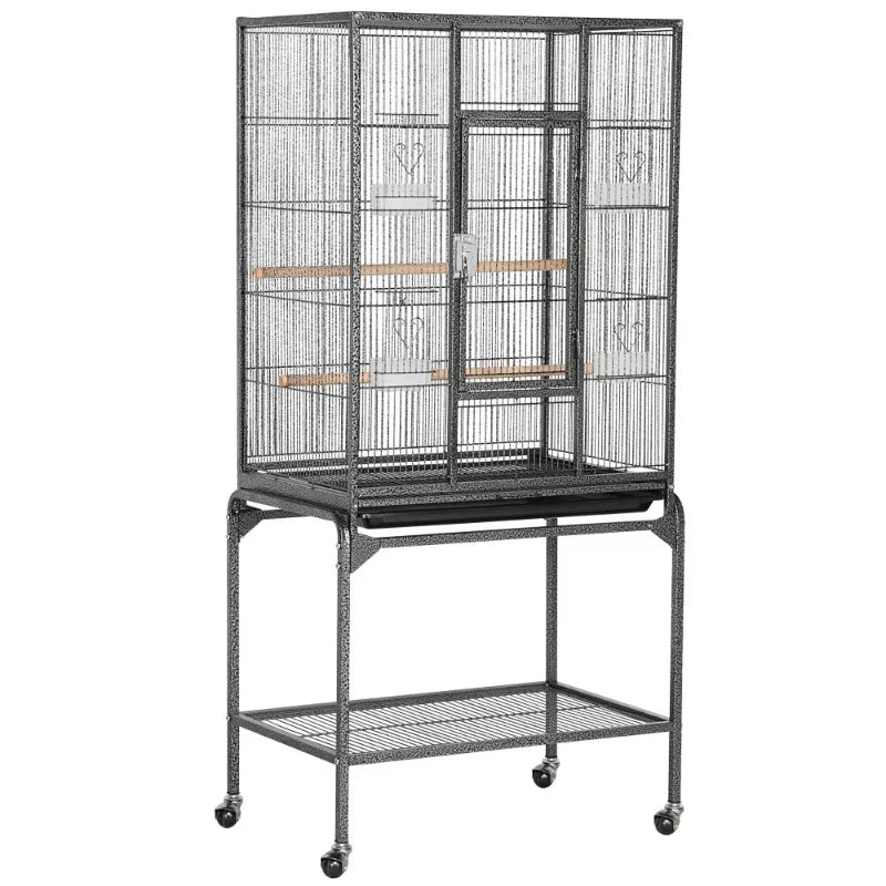 53.7'' Metal Rolling Bird Cage with Stand