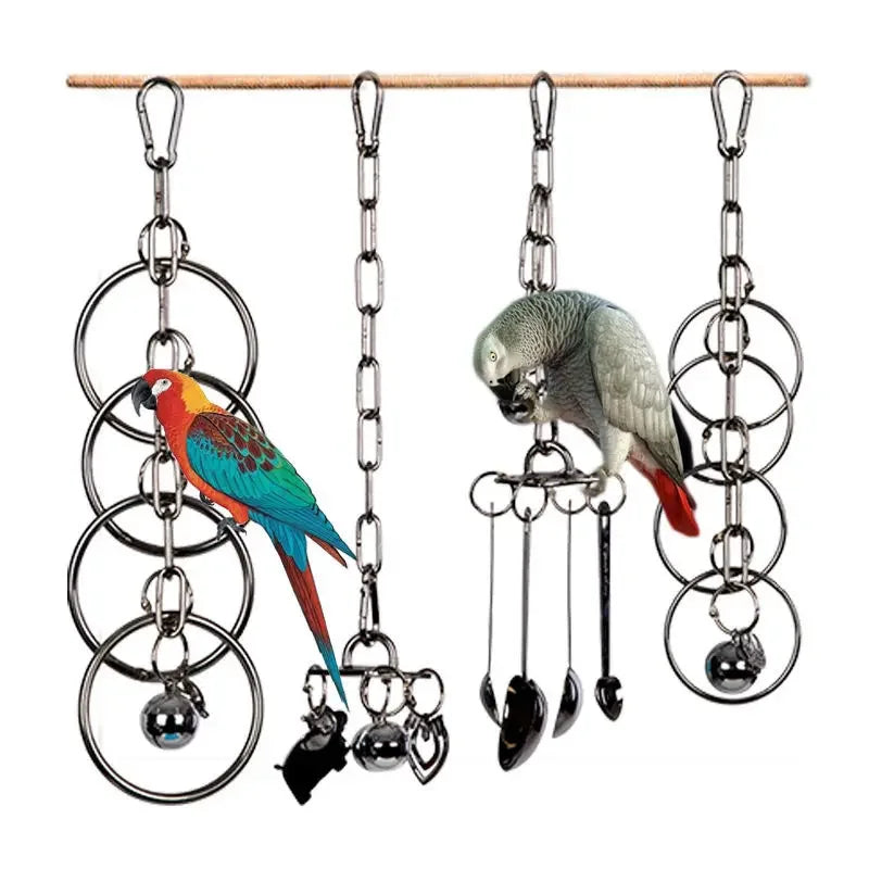 Durable Stainless Steel Parrot Toy & Climbing Rack