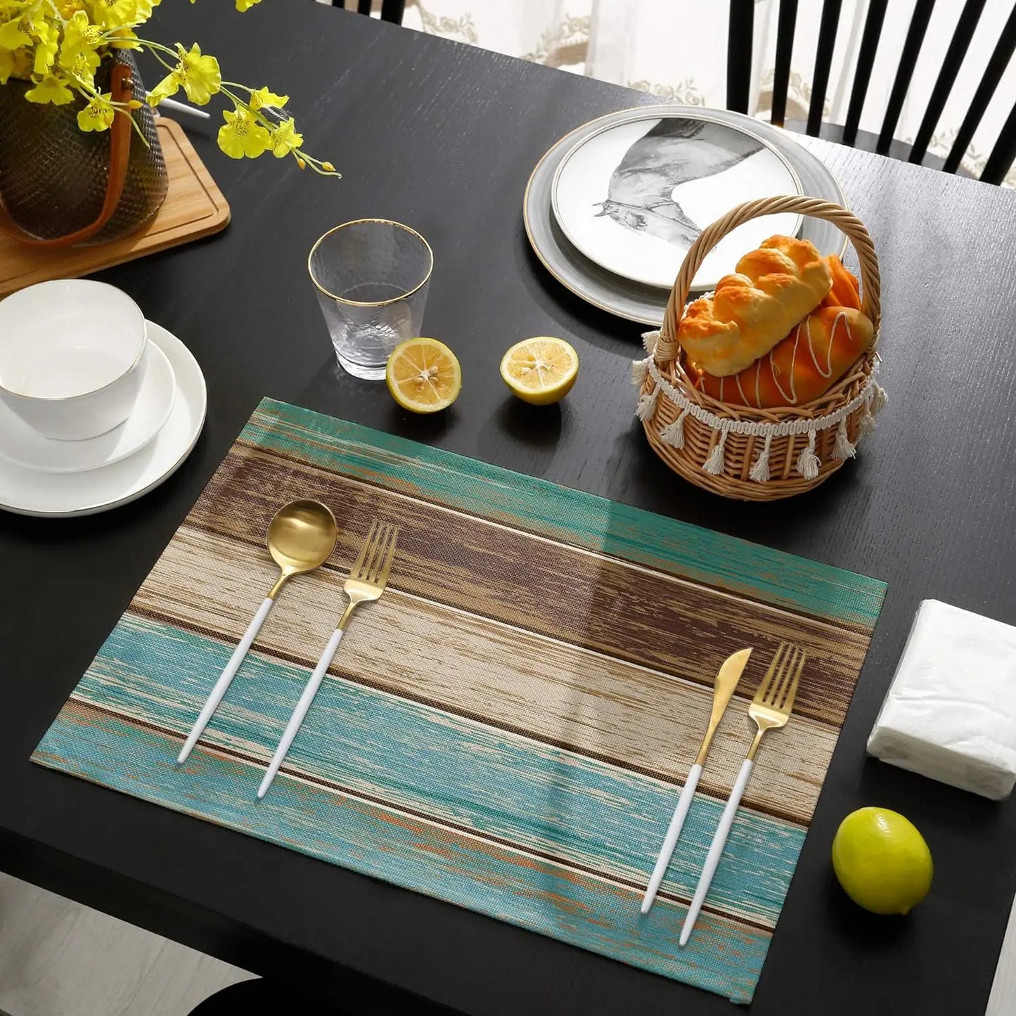 Rustic Wood Texture Placemats Set