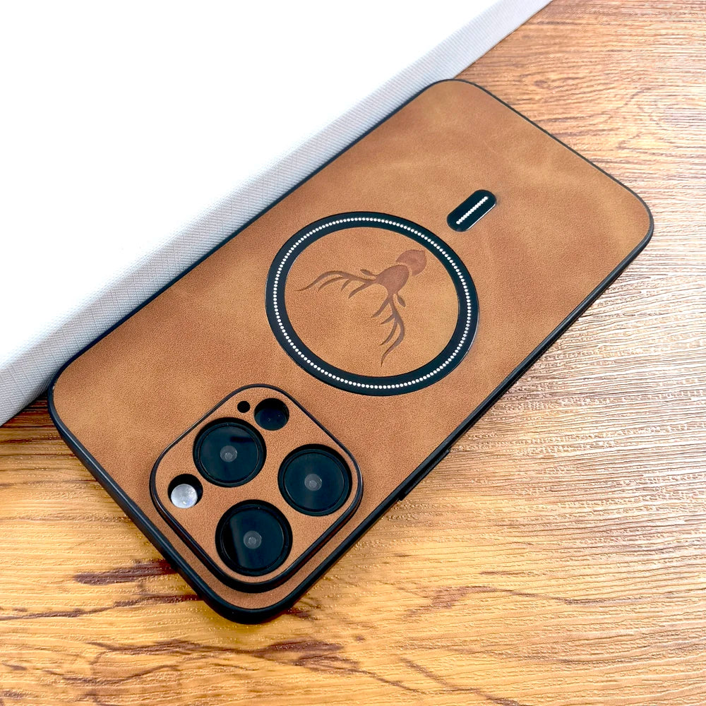 Luxury Deer Leather iPhone Case for Magsafe