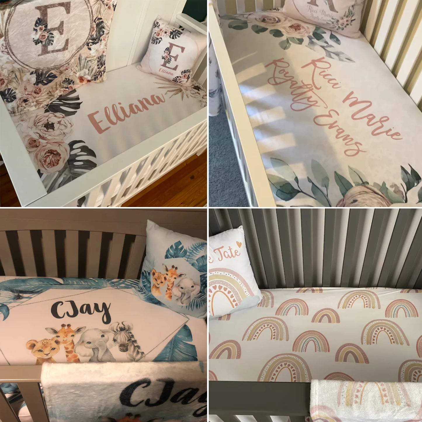 Custom Name Baby Boy Crib Bedding Set