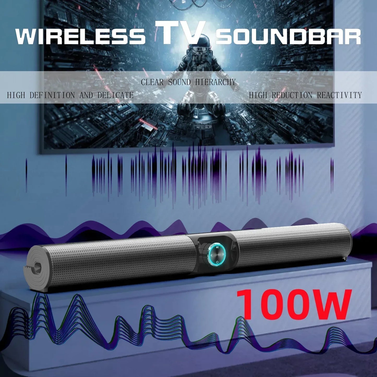 100W Wireless Bluetooth Speaker Soundbar