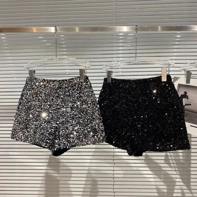 Glitter High Waist Sequin Shorts for Girls