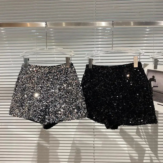 Glitter High Waist Sequin Shorts for Girls