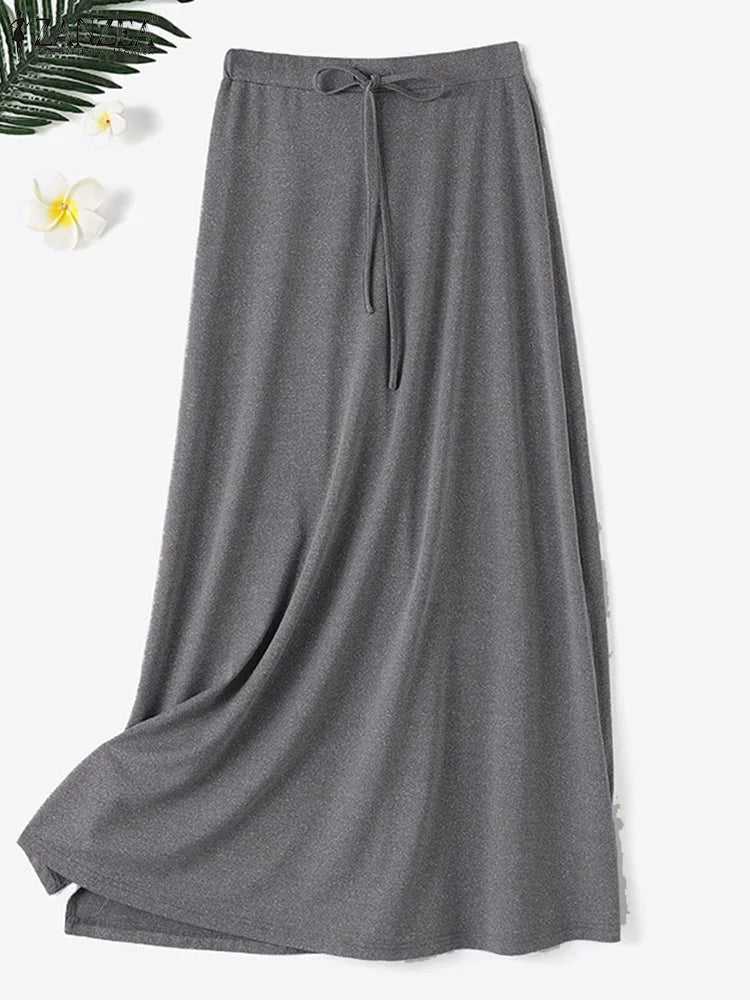 ZANZEA Fashion Solid Women's Maxi Skirt