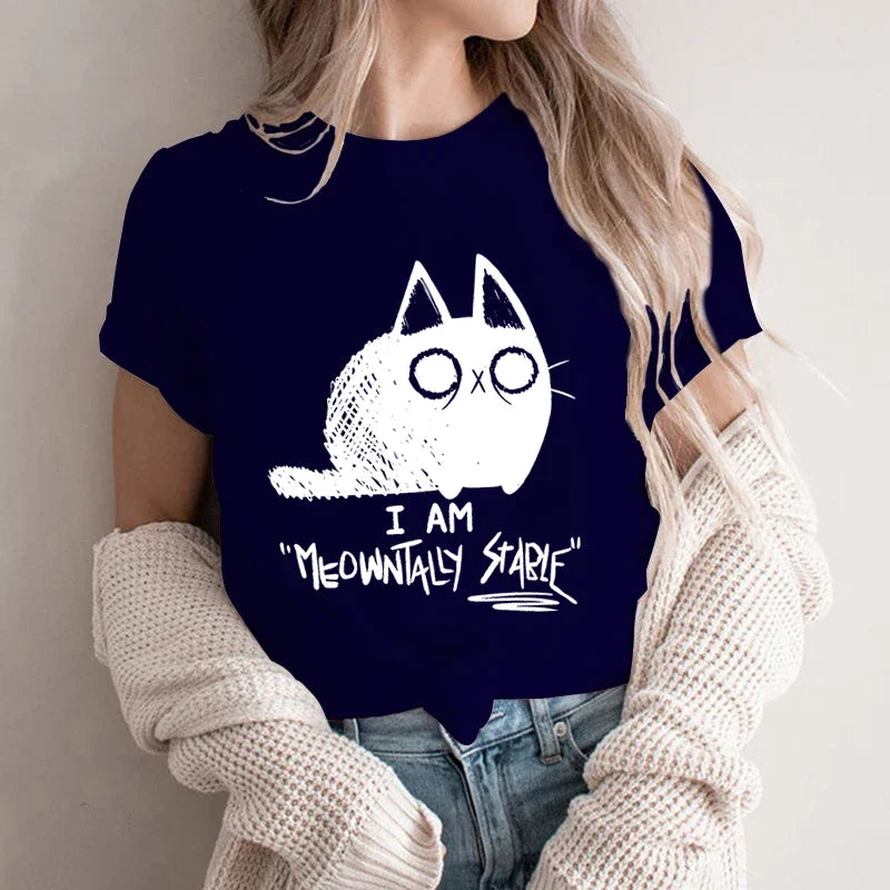 Funny Cat Graphic T-shirt