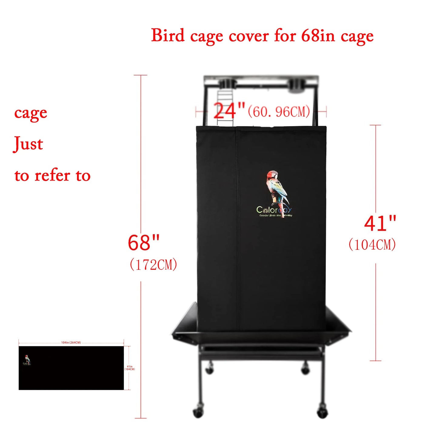 Large Universal Black Bird Cage Cover