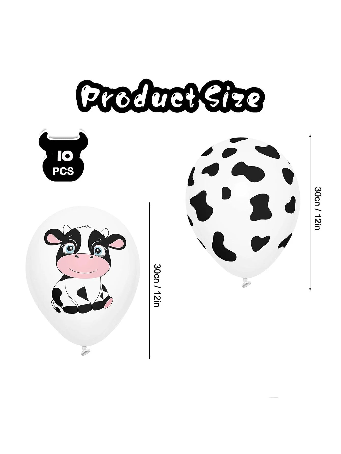 Cow Print Latex Balloons Set