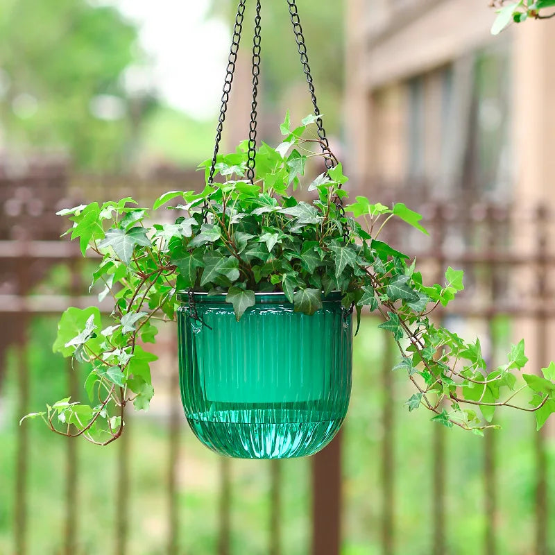 Self Watering Hanging Flowerpot with Metal Chain