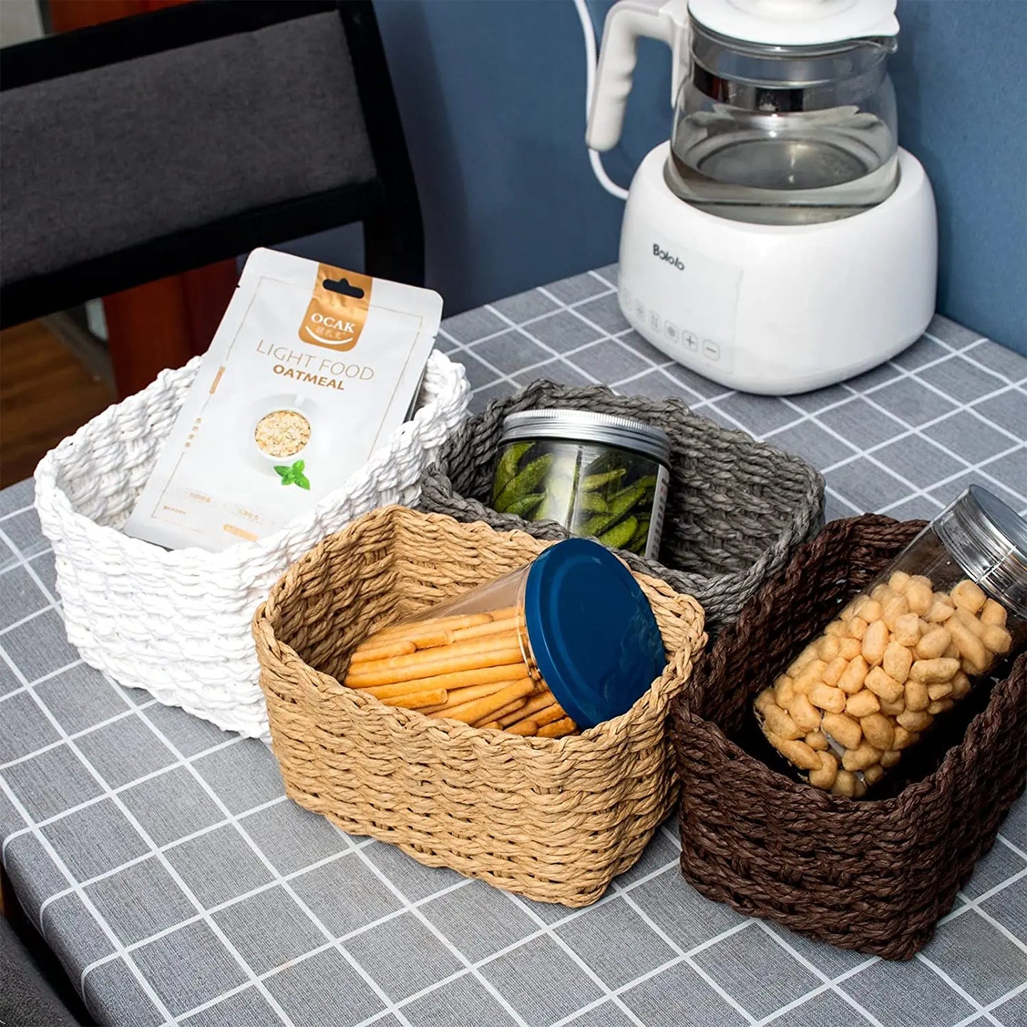 Set of 3 Braided Storage Baskets