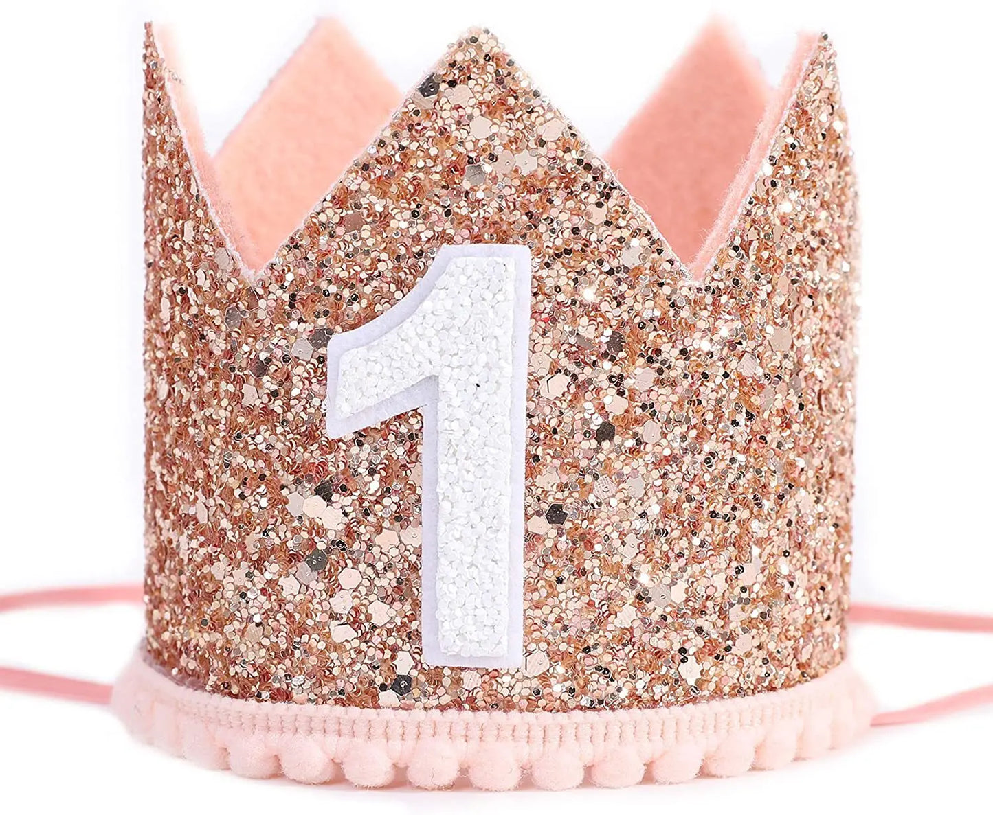 First Birthday Girl Crown - Pink One Year Old Party Decor