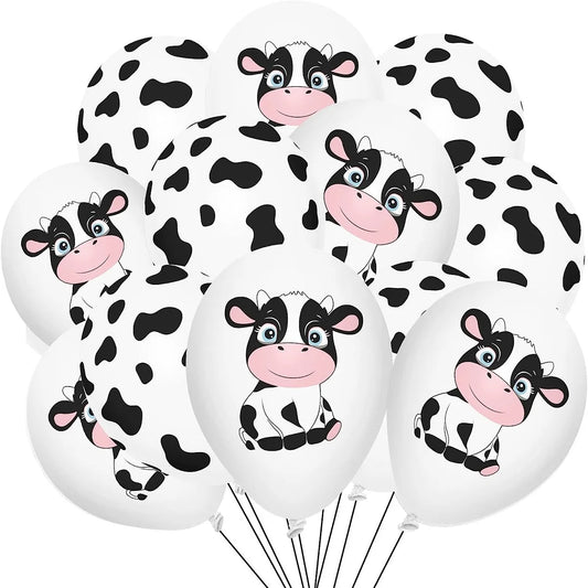 Cow Print Latex Balloons Set