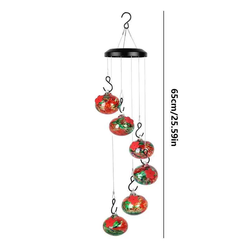 Anti-Fade Hummingbird Feeder with Wind Chimes