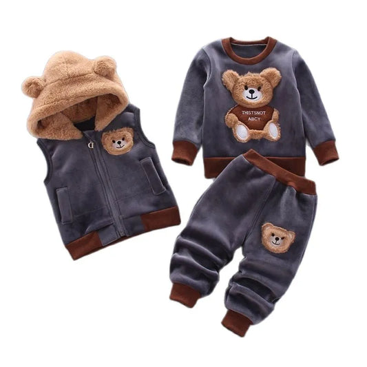 3PCS Kids Fleece Outerwear Set