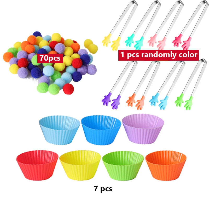 Colorful Plush Ball Sorting Toy