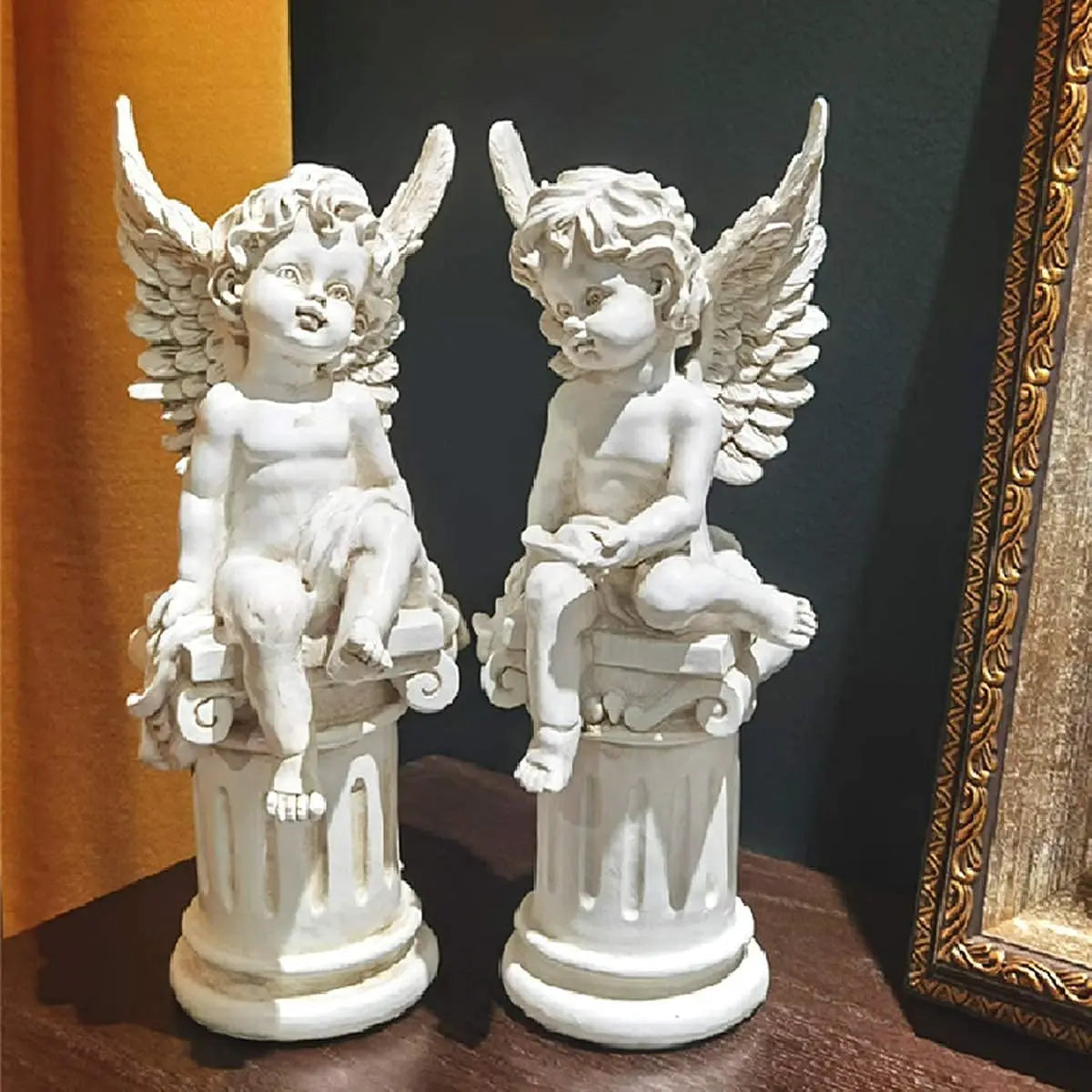 Cherub Angels Roman Pillar Garden Statue