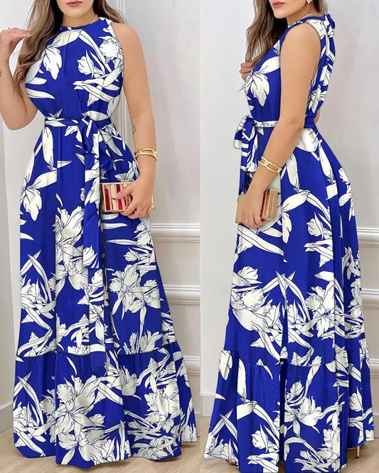 Elegant Flower Y2k Long Dress