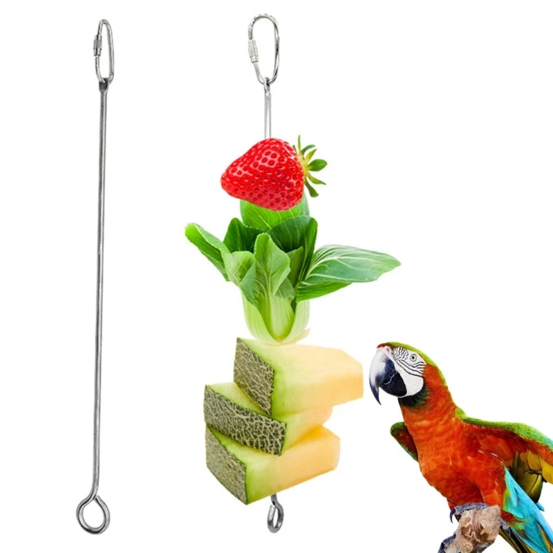 Stainless Steel Bird Fruit Feeder - Healthy Treats for Parrots