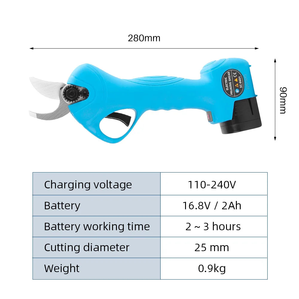 Cordless Electric Pruning Shears 25MM - Lithium Battery