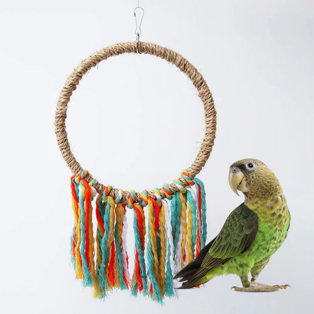 Pet Bird Parrot Rope Swing Toy