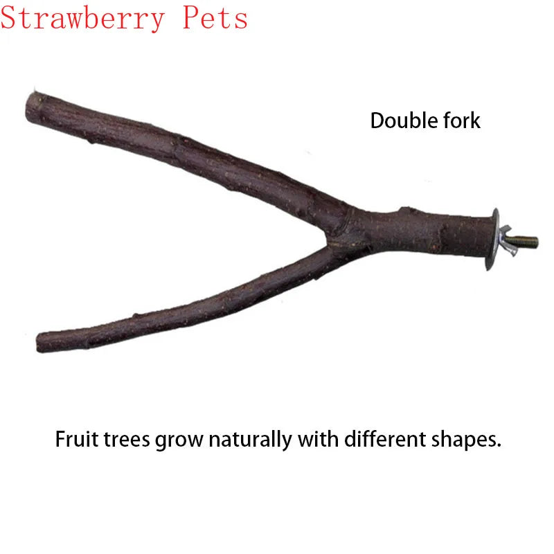 Natural Wood Pet Parrot Branch Stand Rack