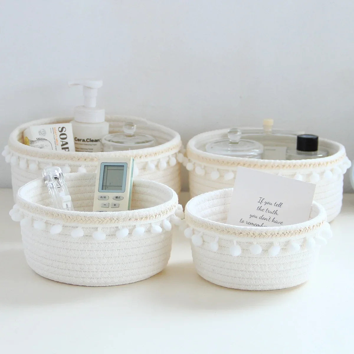 Portable Woven Storage Basket Organizer