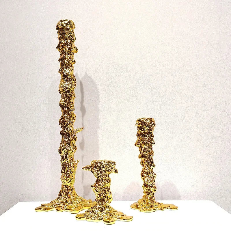 Golden Resin Candle Holder