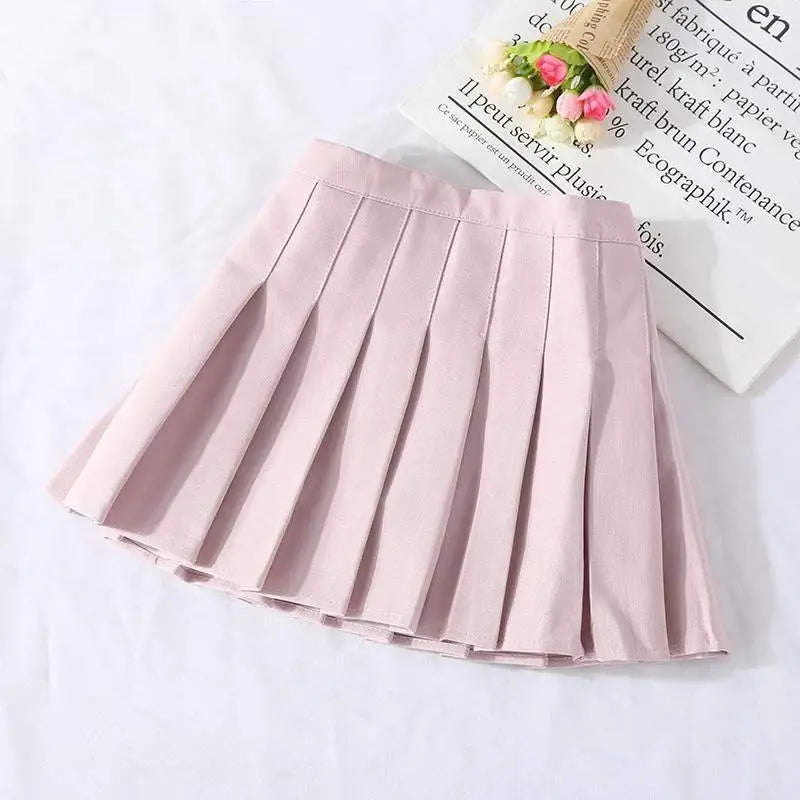 Vintage Pleated Plaid Skirts for Girls