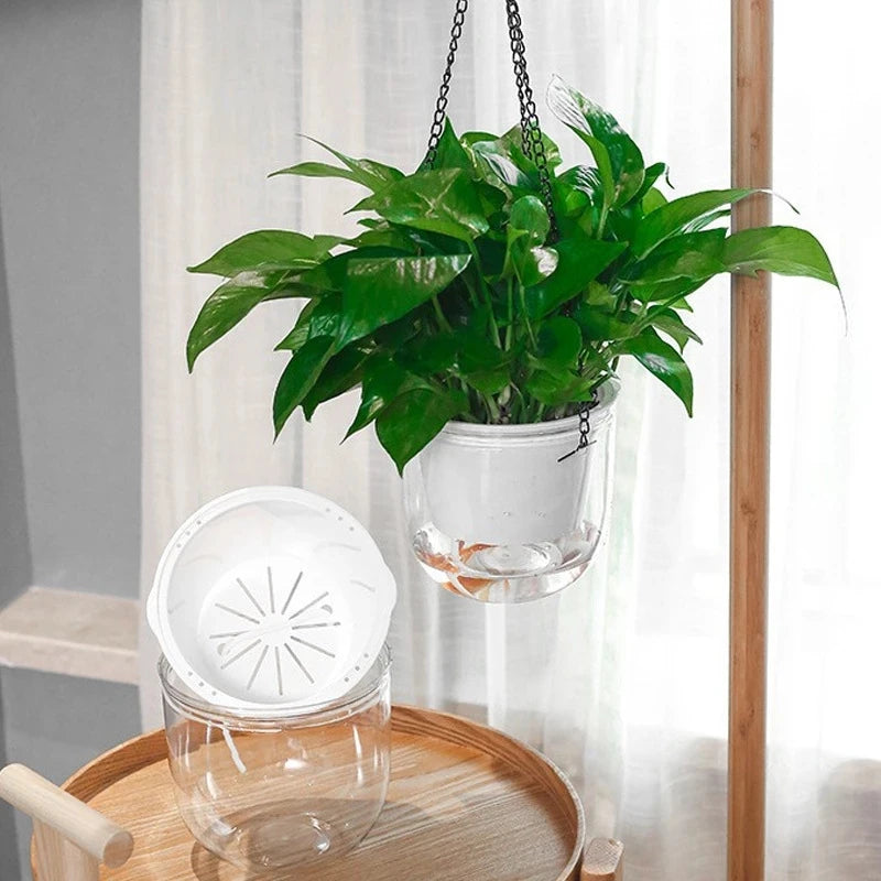 Self Watering Hanging Flowerpot with Metal Chain