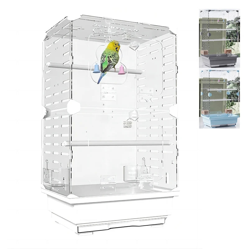 Transparent Birds Cage Acrylic Parrot House