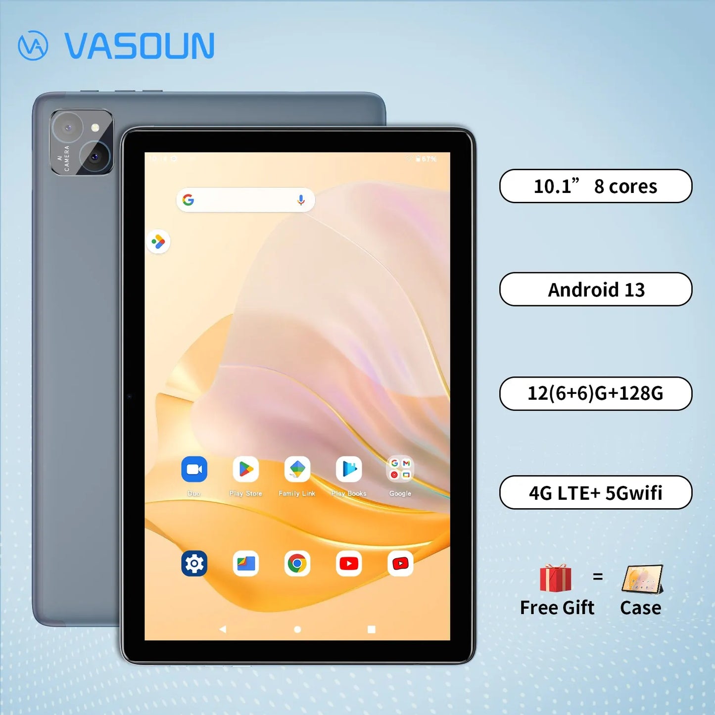 VASOUN Android 13 Tablet - 10.1\"