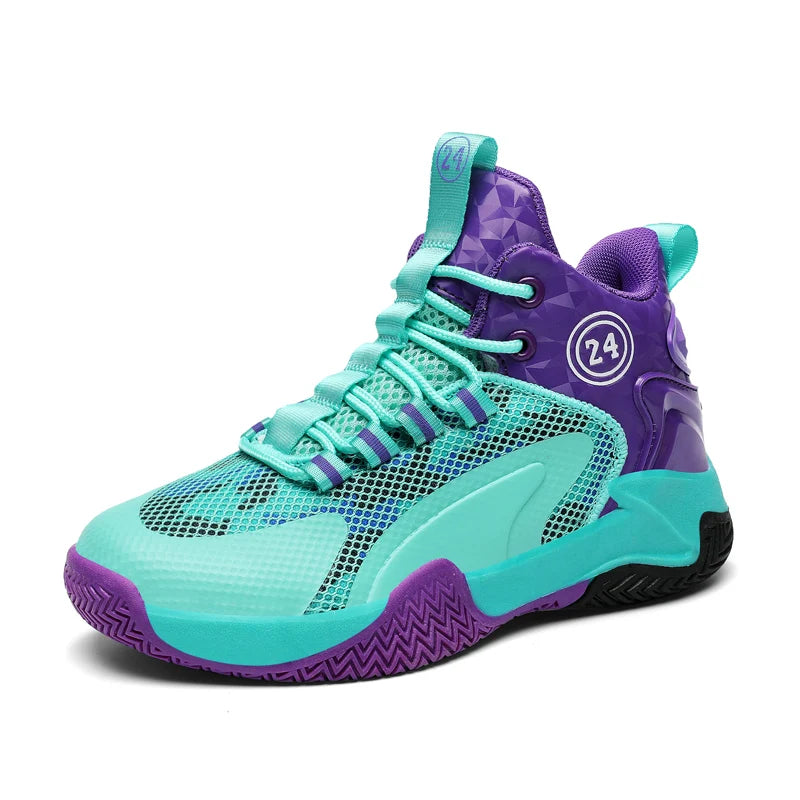 QIFENG Kids Mesh Basketball Sneakers