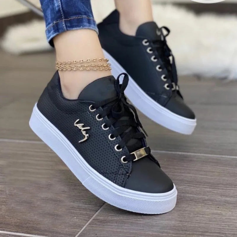 Women's White Platform Tennis Sneakers