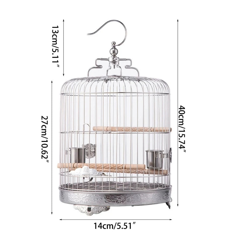 Stainless Steel Bird Cage with Stand