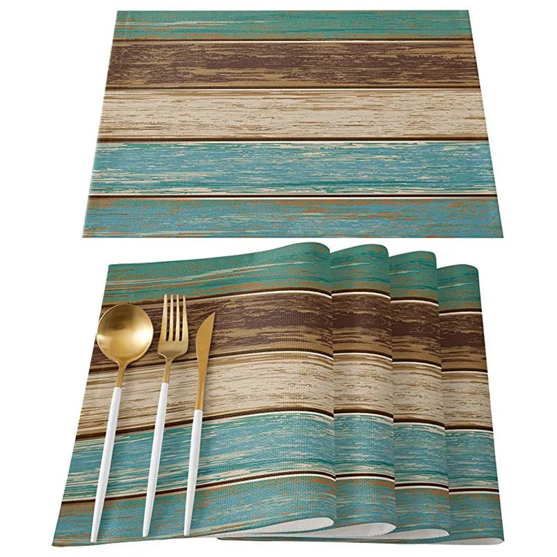 Rustic Wood Texture Placemats Set