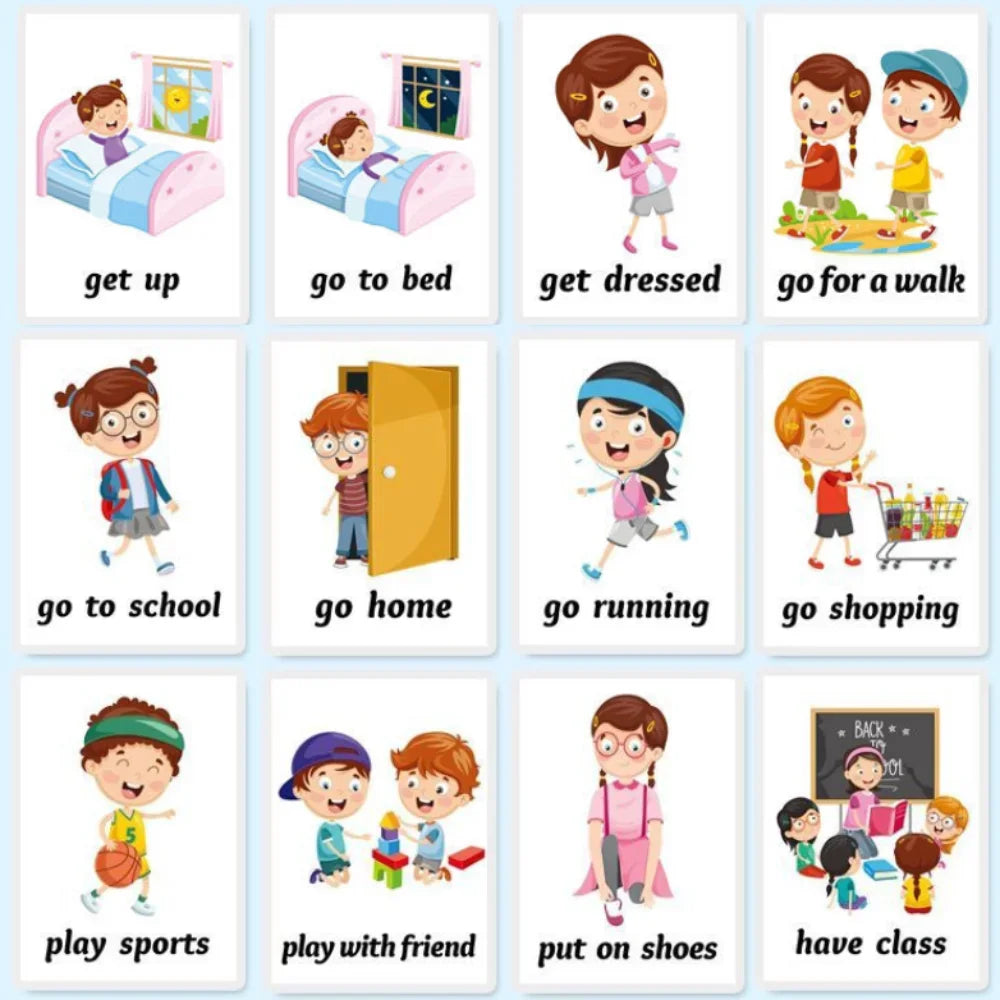 Interactive Cartoon Learning Cards for Kids