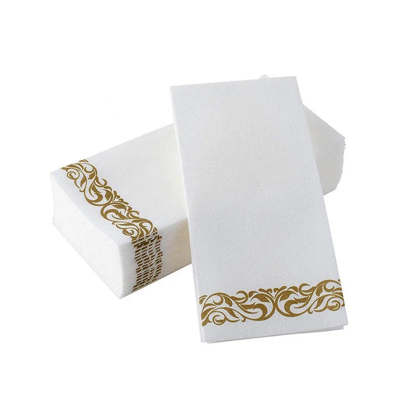 Elegant Disposable Gold Foil Napkins