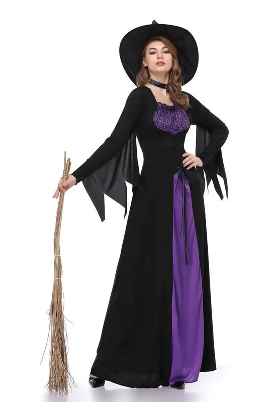 Scary Purple Witch Vampire Costume