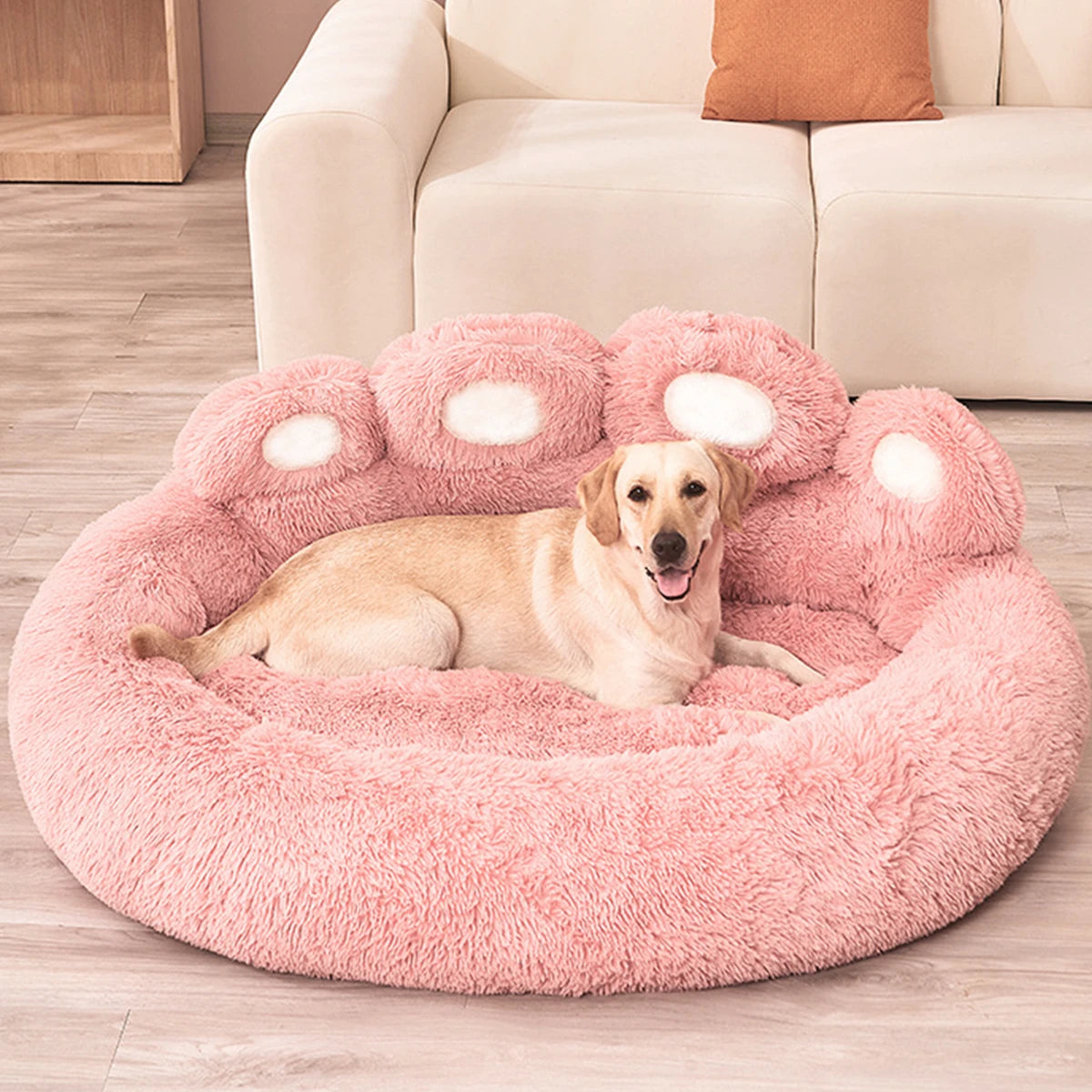 Plush Fluffy Dog Bed - Large Cushioned Kennel for Small & Large Pets