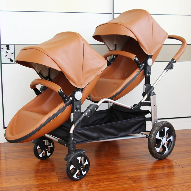 Luxury White Twin Baby Stroller