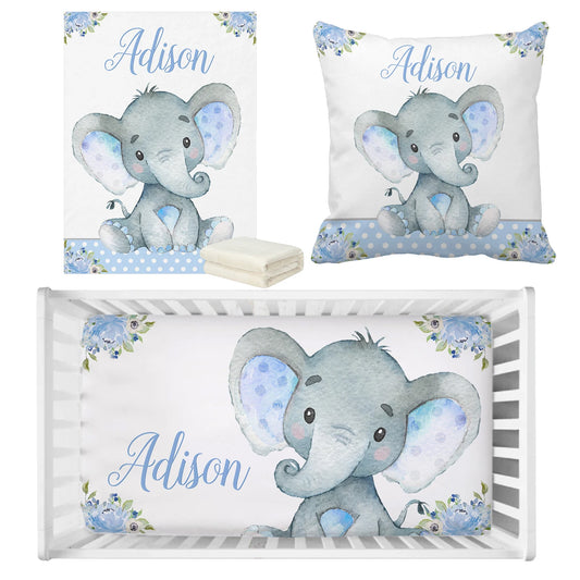 Custom Name Baby Boy Crib Bedding Set