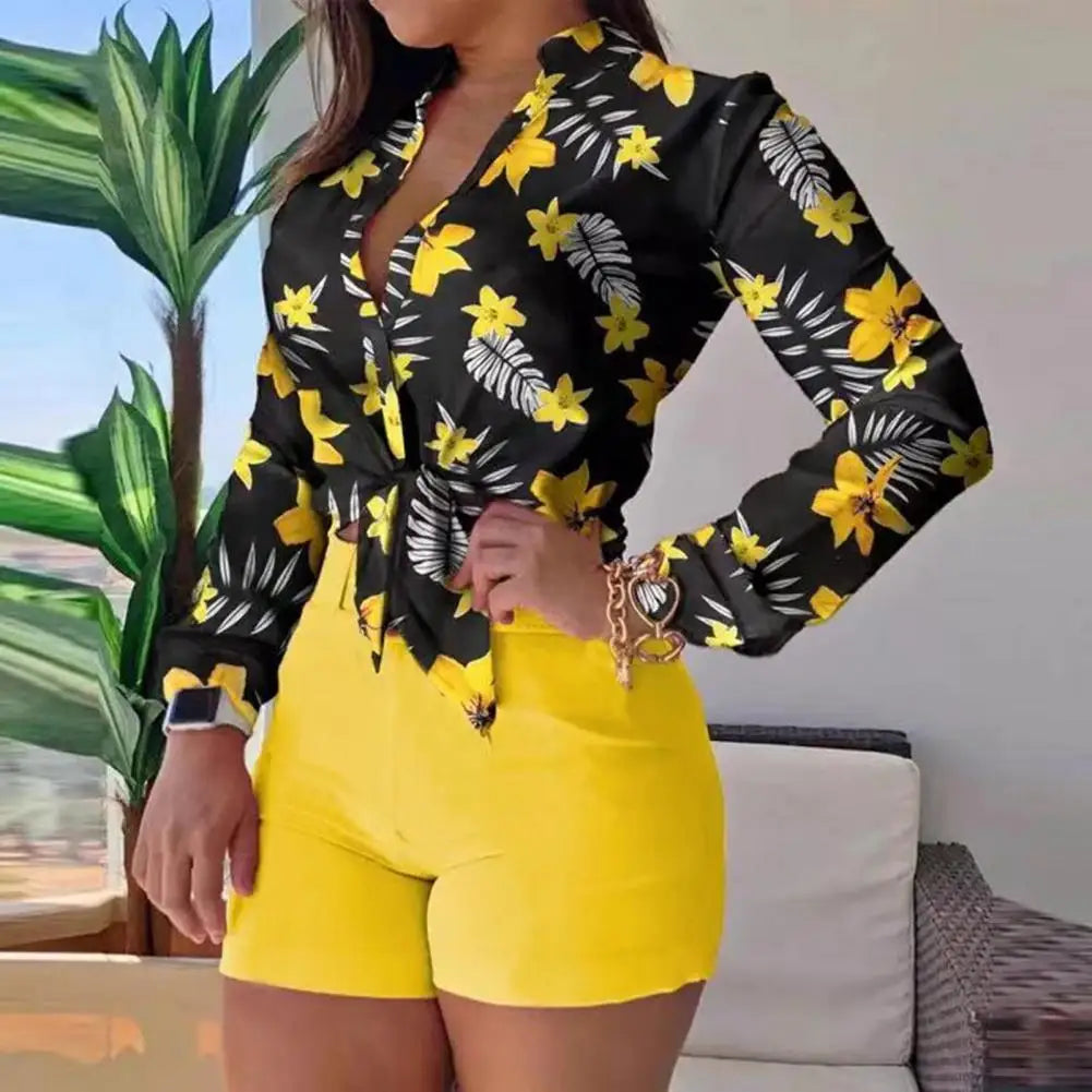 Elegant Women's Shorts Suit Set